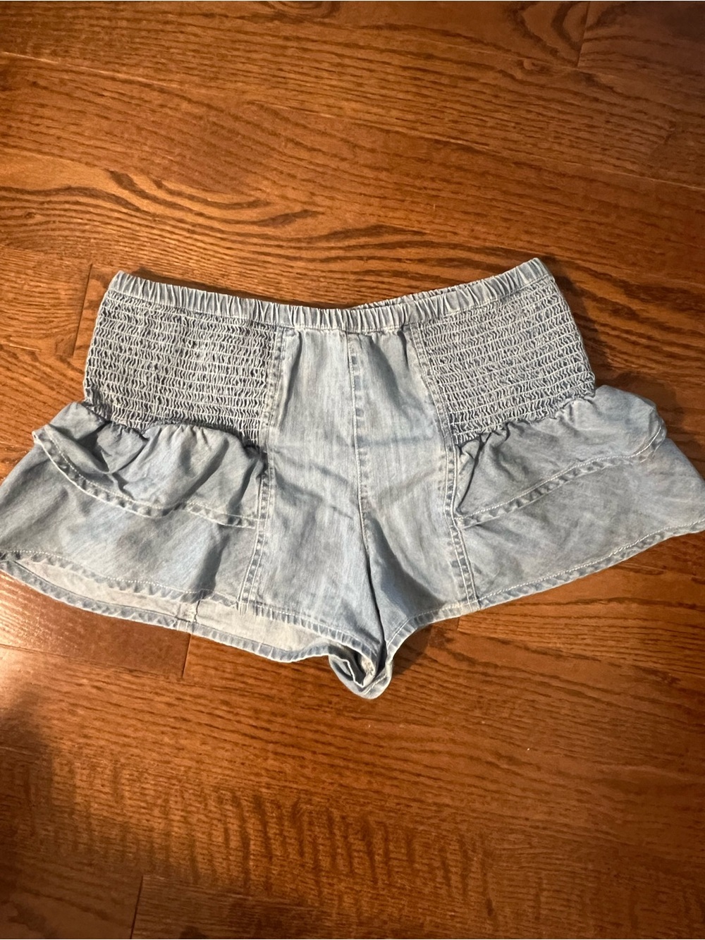Free people Light Wash Denim Ruffle Women's Shorts